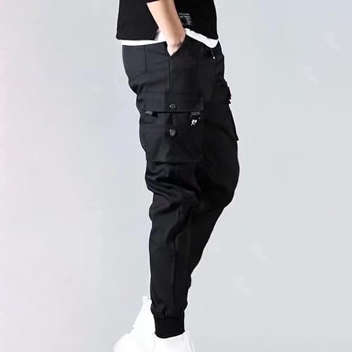 Men's Cargo Pants Casual Joggers Elastic Waist Drawstring Tapered Pants for Men Trousers Relaxed Fit with Pockets3