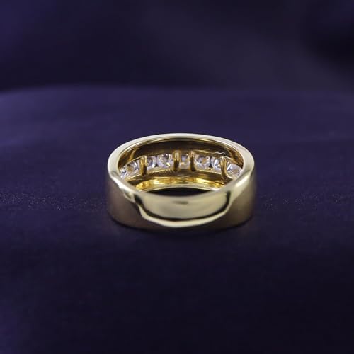 1/2 cttw Round Lab Created Moissanite & Lab Grown Diamond Milgrain Wedding Band Ring For Men & Women In 14K Gold Plated Sterling Silver (VS-SI Clarity, 0.50 Cttw & 1.00 Cttw)3