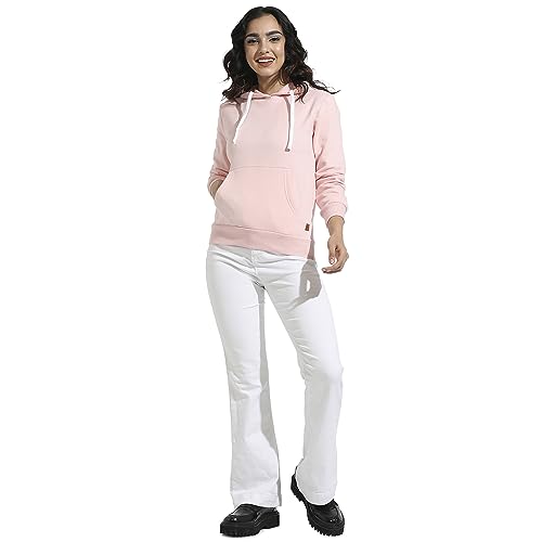 Image of PINACOLADA Women's Pullover Hoodie with Kangaroo Pockets for Casual Wear | Hooded Neck | Long Sleeve | Drawstring Closure | Cotton Sweatshirt Crafted with Comfort Fit for Everyday Wear