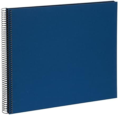 Goldbuch Bella Vista, Linen Memory, Spiral Bound, Pages, Book for Gluing, Photo Album, 40 Schwarze Seiten, Blue (Black Sides)