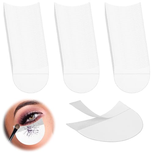 Molain 150 Pcs Eyeshadow Shields, Lint Free Eyeshadow Stencil Gel Pad Under Patches, Prevent Makeup Residue Eye Shadow Makeup Patches for Eyelash Extensions, Eyeliner, Lip and Tinting Makeup
