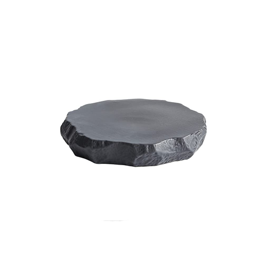 Talerze Obiadowe Talerz Do Serwowania Taca Do Serwowania Ceramiczny Wzór Kamienia Talerz Zachodni Płaski Talerz Taca Talerz Do Serwowania Hotel Restauracja Restauracja Zimne Dania NaGrey-9.4 INCH