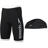 [スピード] フィットネス水着 メンズスパッツ レギュラーサイズ SD85S63 ブラック/シルバー O トリコットキャップ SD92C01 Kセット