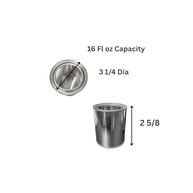 Empty Metal Cans with Lids ¨C 16?oz/Pint Size, Unlined, Airtight Seal, Can Opener Included 6 Pack