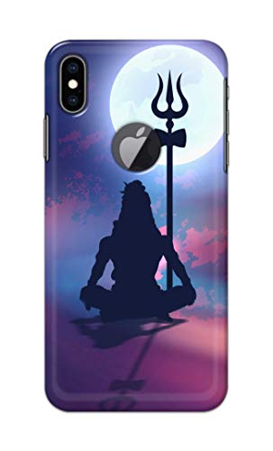 Image of Printed Hard Back Cover Case for Apple iPhone Xs Max Logo View Back Cover (Lord Shiva) -1302
