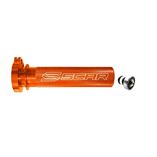 Barril de gas Scar aluminio rodamientos evita atascos puño acelerador naranja