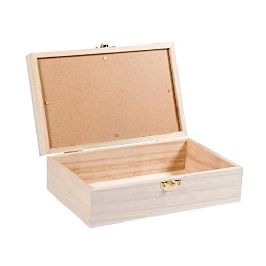 Rayher Caja de madera con ventana en la tapa, 20x12,5x6,5cm, para manualidades, 62945505