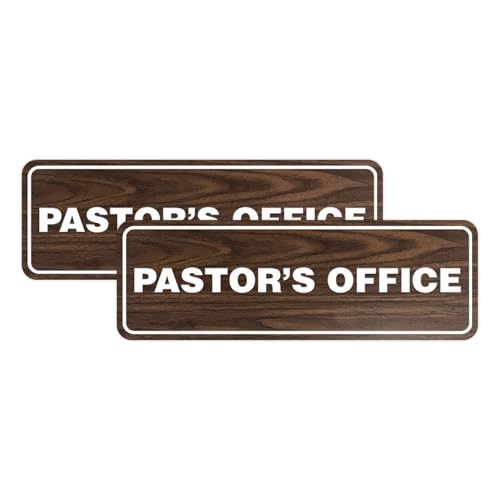 Signs ByLITA Standard Pastor's Office Sign (Walnut) - Large 2 Pack