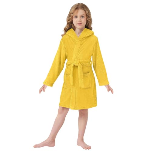 GuoChe Yellow Children'S Robes Girls Hooded Robe2