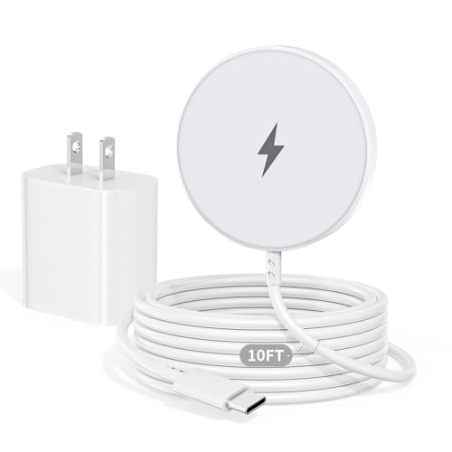 Image of Apple Mag Safe Charger, 10FT Magnetic Charger for iPhone 17 /16 iPhone Wireless Charging Pad 15W Fast Wireless Chargers for Apple 17 Pro Max /Air /17 /16 Pro /15 /14 /13 /12, AirPods Pro 3 /2 Mag Safe Charging