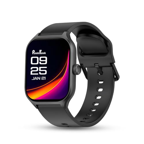 Image of PunnkFunnk Nexoro 2.01 inch Smartwatch for Men & Women Bluetooth Call, Heart Rate, SpO2, Sleep & 100+ Sports Modes, IP68 Waterproof, Compatible with Android & iPhone (Black)