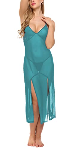 Image of Xs and Os Women's Polyester & Spandex Plain Maxi Nightgown