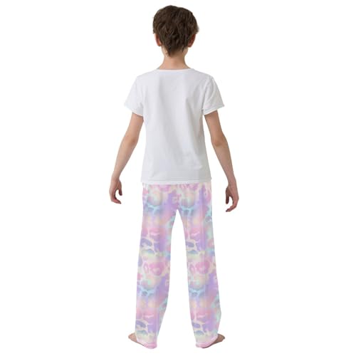 ZZKKO Leopard Pastel Rainbow Neon Spots Boys Pants for Kids Jogger Pants with Pockets S-XL3