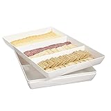 Avant 15' x 10' Plastic 3-Section Serving Tray | Set of 3 White