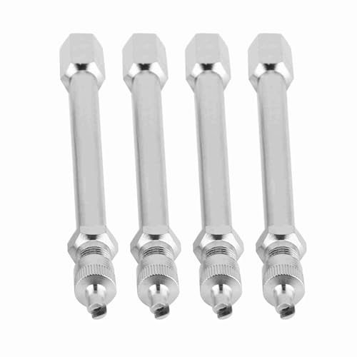 Image of 4Pcs Dually Valve Stem Extenders, 4inch 100mm Wheel Tire Valve Stem Extension Rod, Chrome Air Tyre Tire Valve Extender Wheel Adapter for Car Bus Truck Lorry Motorcycle RV