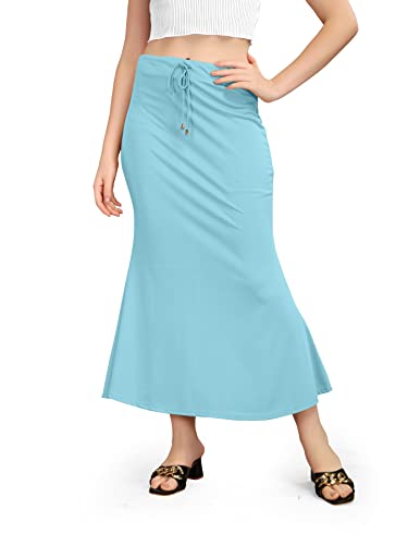 Image of Mogsa Women's Lycra Fishcut Saree Shapewear Petticoat - Tummy Control Slim Fit Stretchable Shaper Skirt with Drawstring & Side Slit for Sarees