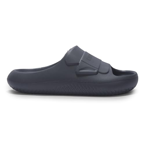 Image of Liberty A-HA DAILYWALK Slippers for Men - Black & Dark Grey EVA Slip-On Casual Slippers | Soft Moulded Footbed, Lightweight Footwear for Home, Casual, Errands, Garden, Daily & Outdoor Wear