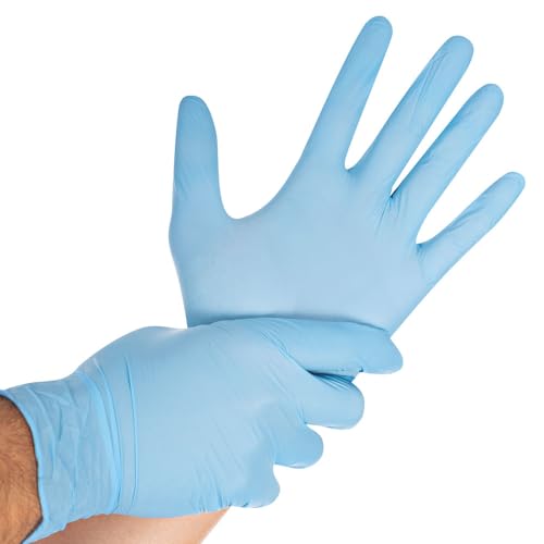 FRANZ MENSCH 100 Stück Hygostar Untersuchungshandschuhe Safe Virus | Nitril, Packung, blau, 10/XL, L: 24cm, Untersuchungshandschuhe, Einweghandschuhe, Nitrilhandschuhe