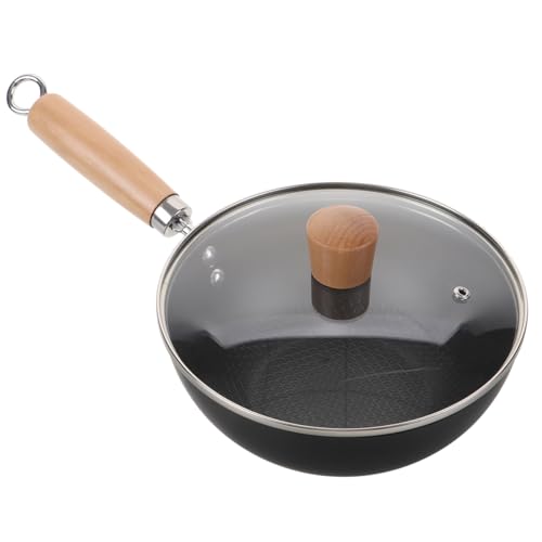 Wok pequeño antiadherente de hierro forjado ABOOFAN miniatura 1