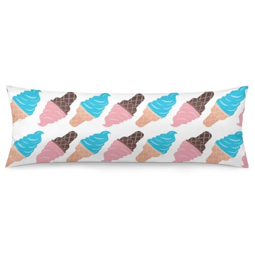 velumair Ice Cream Cute Body Pillow Cover 20x54 Inches Long Bed Decor Pillow Case Protector with Zipper Closure Body Pillowcase for Home Bedding