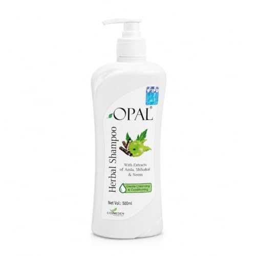 Image of OPAL Herbal Hair Shampoo with Amla, Shikakai & Neem | Paraben Free Shampoo for frizzy and dry hair| Helpful for Hair Growth & Hair fall Control| Herbal Shampoo for Men & Women (500ml)