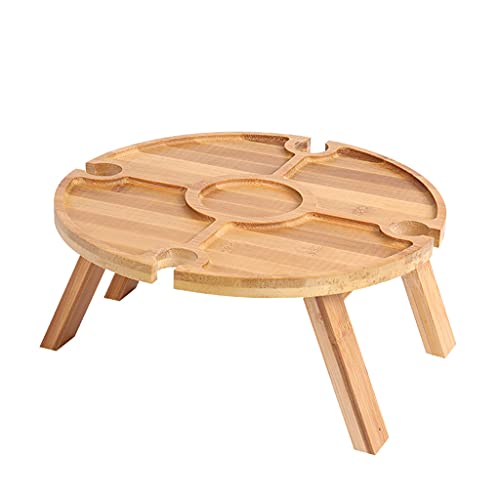 Mesa de vino plegable portátil de madera para exteriores, para playa y camping, diseño compacto, ligera, ideal para picnics y reuniones
