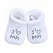 NOSBEBES® Chaussons bébé idée Cadeau bébé maternité Naissance (Blanc-PY) 0-3 Mois Etroit