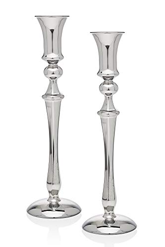 Godinger Candle Holder Set Wedding Holiday Decoration Chrome - Set Of 2-10" #TOP9