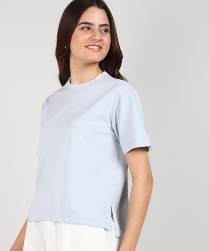 Image of Alan Jones Clothing Alan Jones Women's Relaxed Fit Side Slit Cotton Short Sleeve T-Shirt