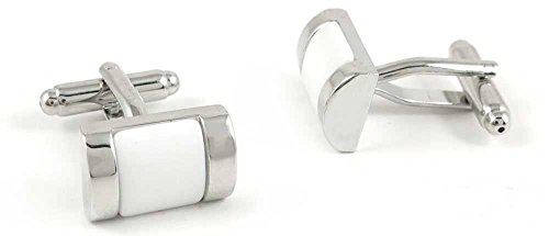 1 Par de Mancuernas para Hombre con Piedra Blanca