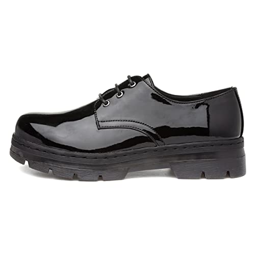 Lilley Ashley Womens Black Patent Lace Up Shoe - Size 6 UK - Black
