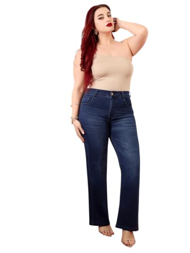 Image of Miss Chase A+ Women's Wide-Leg High Rise Regular Length Stretchable Denim Jeans