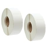 SEWACC Etiquetas Adhesivas Rectangulares en Blanco 2 Rollos 500 Unidades Papel Autoadhesivo para Refrigerador y Sellado DIY Estudiantes Etiquetas Multiusos
