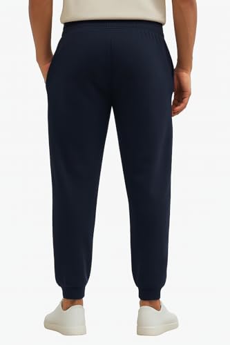 Image of Veirdo 100% Pure Cotton Regular Fit Mid Rise 2 Pocket Trackpants for Men (Available in Black, Brown, Navy, Olive, Eiffel Tower Colors)