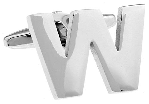 Mancuernillas para Hombre Letra W Plateadas con Caja de Regalo miniatura 3
