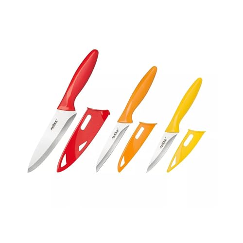 Zyliss Utility Kitchen Knives with Sheath Covers - Dishwasher Safe - Stainless Steel Kitchen Knives Perfect for Cutting Meat, Vegetables & Fruit - 3 Piece Paring Set