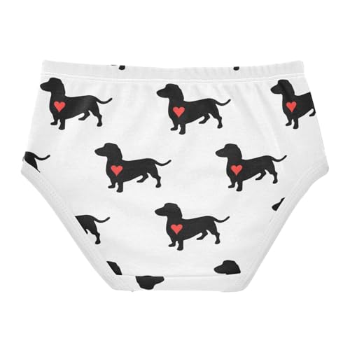 Wusikd Dachshund Dog Girls' Underwear Cotton Red Heart Cute Girls Briefs Soft Toddler Underwear 3T2