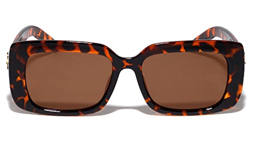 Kleo Protege - Wide Square Side Coin Lion Head Medallion Hip Hop Sunglasses2