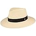 Produktbild Breiter ORIGINAL Panamahut Strohhut aus Ecuador Lederband Handgeflochten UV-Schutz Bruchschutz Weiß Ripsband S 55-56