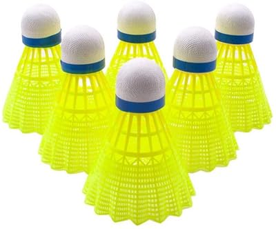 HL Sports Nylon Shuttlecocks for Badminton, Yellow with Blue Band, Pack of 6-picture-24