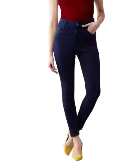 Image of Women Jeans Slim Fit Mid-Rise Clean Look Stretchable Jeans