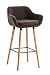 Produktbild CLP Barhocker Grant I Thekenhocker Mit Vierfußgestell Aus Holz Und Stoffbezug I Gepolsterter Tresenhocker Mit Fußstütze Und 79 cm Sitzhöhe, Farbe:braun