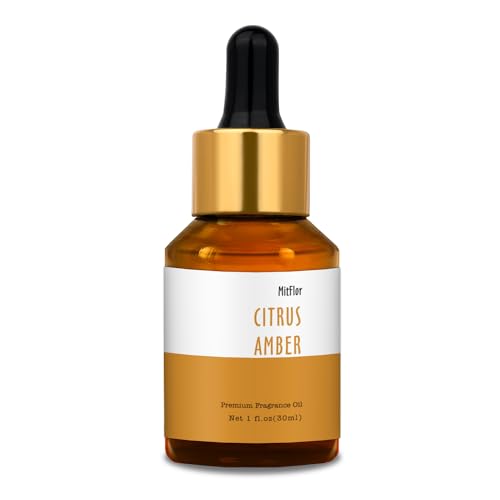 Image of Citrus Amber Fragrance Oil, MitFlor Hotel Collection Diffuser Oil, Large Size Premium Fragrance Oil for Soap & Candle Making, Essential Diffuser Oil for Home Fragrance, 30ml