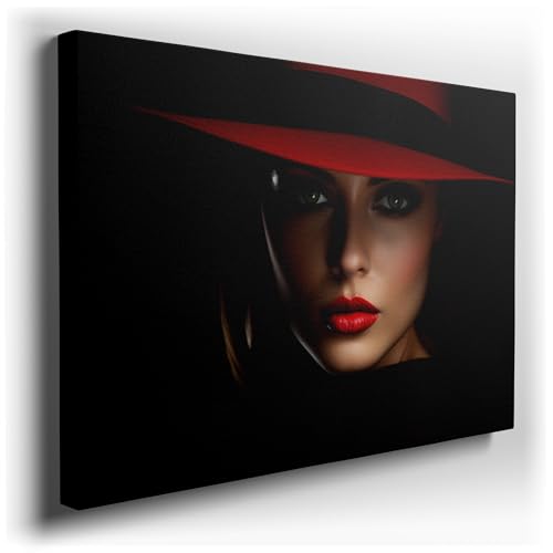 Wall Decor: Portrait Of A Glamorous Woman In A Red