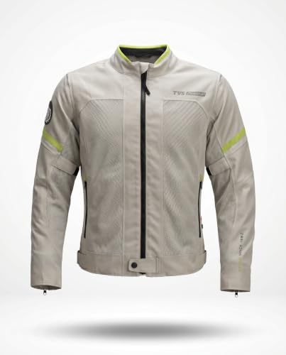 Image of TVS Racing Tech-Core Road Jacket for Men | CE2 armour <5kN at Shoulders Elbows and Back | 600D Chassis | 310gsm Vent Mesh | High-Vis Reflective Tech| YKK zippers