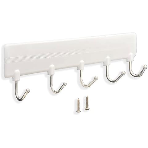 Daixers Strong Adhesive Hook Rack with 5 Hooks,10.82-Inch (Max Load 4.4 pounds) Cover