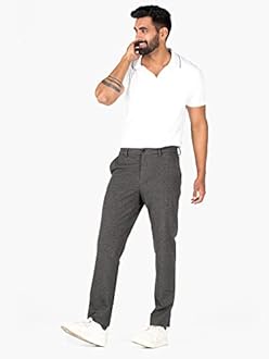 The Pant Project Luxurious, Stretchy Casual Pants for Men, Stylish, Fashionable Slim-Fit Men's Pants for Office or Party, With Expandable Waist and 4-Way Stretch
