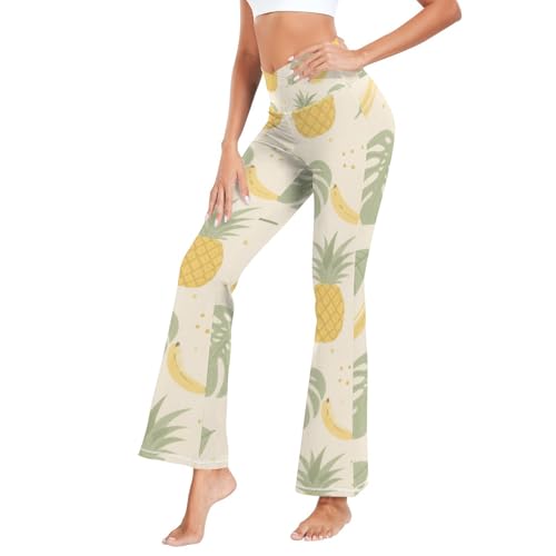 Pantalon évasé motif ananas doux pour voyager sans contrainte