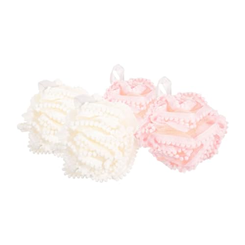SOLUSTRE 4 Piezas Esponjas de Baño Exfoliantes Suaves y Bola de Luffa para Ducha Limpiador Corporal Extra y Secado Rápido para Mujeres Jóvenes