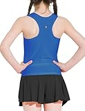 Hvididan Girls Tank Tops Sleeveless Crewneck Racerback Crop Tops Size 10-12 for Girls Kids Athletic Tank Top for Dance Yoga Gym Sparkle Blue